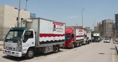  وصول 4 سيارات جديدة محملة باللحوم والمواد الغذائية المدعمة للفيوم