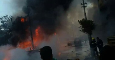 إخماد حريق بشاحنة تبريد فى الكيلو 68 بطريق مصر _إسكندرية الصحراوى