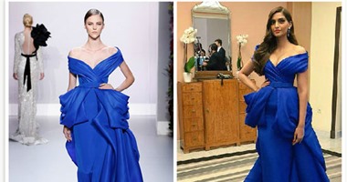 بالصور.. مقارنة بين سونام كابور وعارضة أزياء دار "Ralph & Russo"