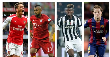 بالصور.. 10 نجوم فى خط الوسط يستحقون لقب الأفضل فى 2016