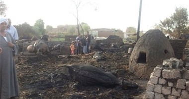 نفوق 7 رؤوس ماشية فى حريق بمنزل فى عزبة هنداوى بالفيوم