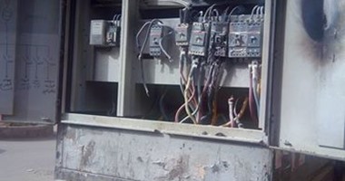 ماس كهربائى تسبب فى حريق اشتعل بمحول كهرباء فى الحوامدية