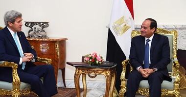 فى لقاء مع الرئيس..جون كيري يرحب بدعوة السيسي لإحياء السلام ويصفه بـ"القائد"