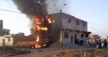 إصابة 4 فى احتراق 8 منازل بسبب ماس كهربائى بسوهاج