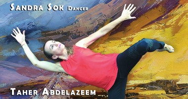 الفنان طاهر عبد العظيم يرسم لوحة غدا أثناء عرض راقص لفنانة كرواتية بالأوبرا