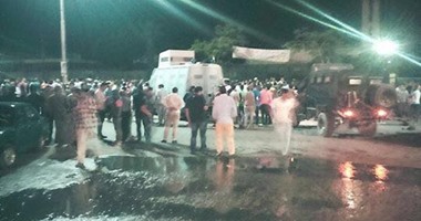 وصول المعمل الجنائى لموقع حادث حلوان الإرهابى