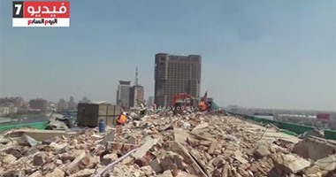 بالفيديو.. استمرار عمليات هدم مبنى الحزب الوطنى المنحل