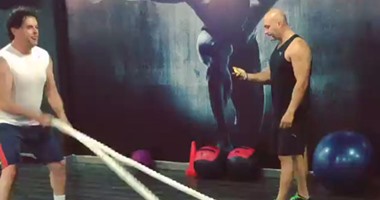 بالفيديو والصور.. راغب علامة يمارس التدريبات الرياضية