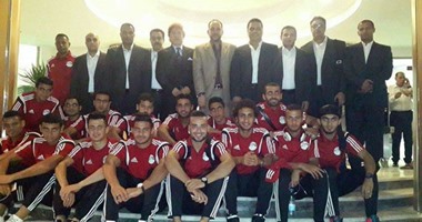 حمادة المصرى وثروت سويلم فى وداع المنتخب الأولمبى قبل السفر لجنوب إفريقيا