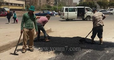 "مياه شرب الجيزة" تنتهى من إصلاح كسر بماسورة الهرم