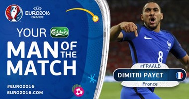 يورو 2016.. باييه أفضل لاعب فى المباراة للمرة الثانية على التوالى