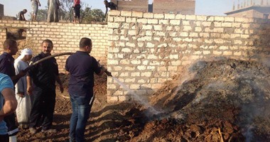 بالصور.. تفاصيل اشتعال 10 منازل ونفوق 70 رأس ماشية فى حريق بأسيوط