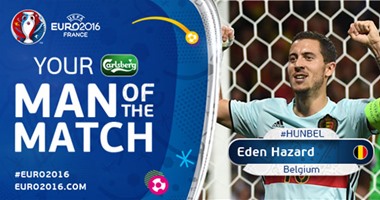 يورو 2016.. هازارد أفضل لاعب فى مواجهة بلجيكا والمجر
