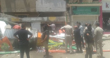 صور انفجار أسطوانة بوتاجاز داخل محل آيس كريم فى بنى سويف 