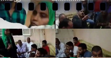 بالفيديو.. فتاة تضرب3 شباب بالشبشب فى جلسة عرفية لتشهيرهم بها فى كفر الشيخ