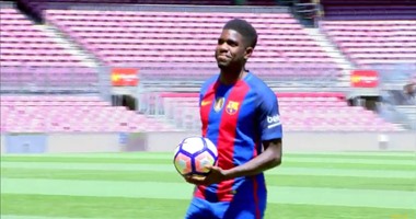أخبار برشلونة اليوم.. بالصور.. البارسا يُقدم أومتيتى فى كامب نو