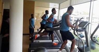 شاهد بالصور.. نجوم الأهلى فى الجيم قبل مواجهة الوداد المغربى