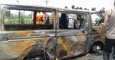 إصابة 15 شخصا فى انقلاب سيارة بطريق القاهرة ـ الفيوم الصحراوى