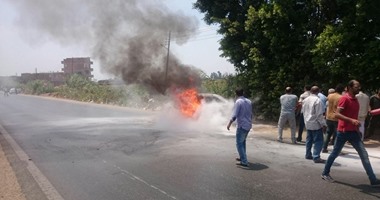 مصرع طفلان وإصابة والدهما فى حريق سيارة على "دائرى القاهرة الجديدة"