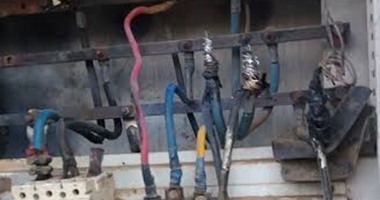 حريق فى لوحة كهرباء محول عزبة سيدى عتمان بطنطا بسبب ماس كهربائى