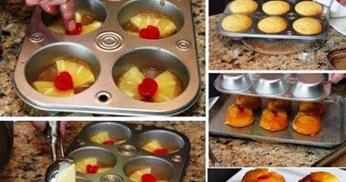 طريقة عمل كب كيك الأناناس