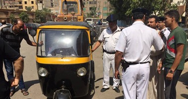 استمرار الحملات الأمنية على التوك توك بمحافظة الجيزة