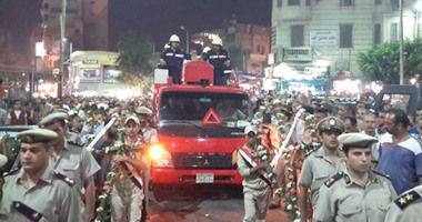 أهالى كفر البطيخ يشيعون جنازة شهيد سيناء المجند عمرو عوض