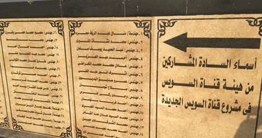 ننشر أول صور لـ"لوحة شرف" المشاركين فى حفر قناة السويس الجديدة
