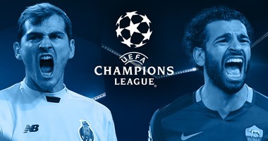 "صلاح - كاسياس" عنوان قمة روما وبورتو بالصفحة الرسمية لدورى الأبطال