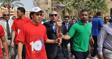 دمياط تستقبل شعلة أسبوع شباب الجامعات العاشر