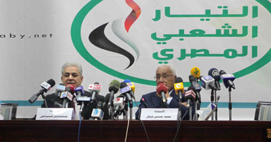 بالصور .. "هيكل" يغادر مؤتمر التيار الشعبى فور إلقائه الكلمة الافتتاحية