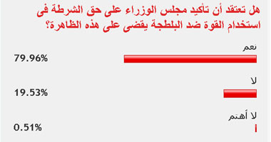 80% من القراء يعتقدون  نجاح الشرطة فى القضاء على ظاهرة البلطجة