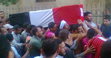 تشييع جنازة شهيد حرس الحدود بالوادى الجديد فى مسقط رأسه بالمنيا 
