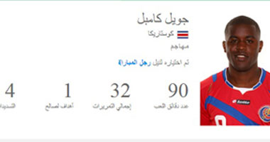 "الفيفا" تختار جويل كامبل رجلا لمباراة كوستاريكا وأوروجواى