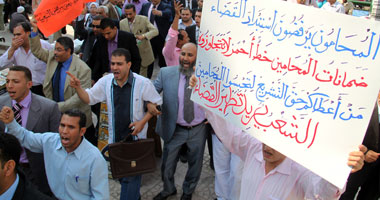        محامو الدقهلية يتظاهرون ضد قانون السلطة القضائية 