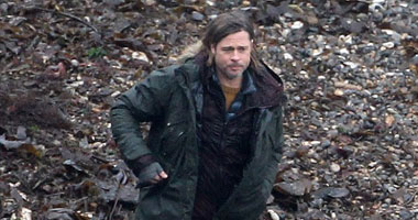 بالصور براد بت فى كواليس فيلم "World War Z"