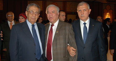 عمرو موسى والسفراء فى اليوم الوطنى الفلسطينى بالقاهرة