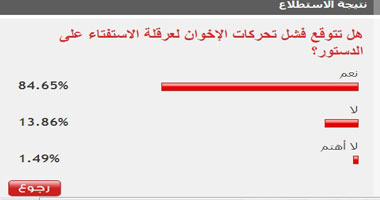 84% من القراء يتوقعون فشل الإخوان فى عرقلة الاستفتاء على الدستور