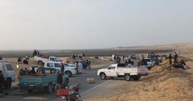 إعادة الحركة على طريق العريش رفح بعد إغلاقه 