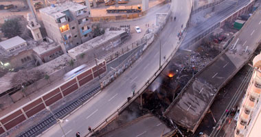 شلل مرورى فى محيط كوبرى عزبة النخل المنهار