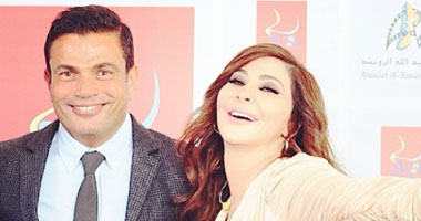  بالصور.. عمرو دياب وأليسا معا فى كواليس "هلا فبراير"