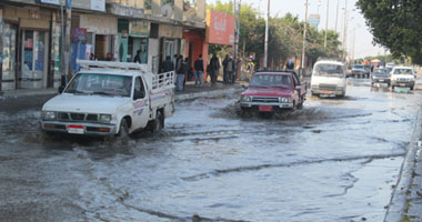 سقوط أمطار غزيرة على العريش
