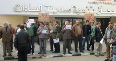 بالصور.. موظفو "أجهزة المدن الجديدة" يتظاهرون لرفع رواتبهم