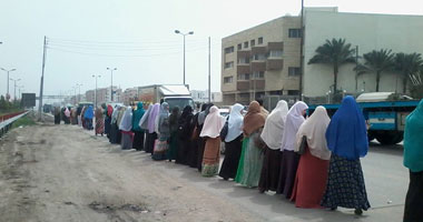 بالصور. .سلسلة بشرية لطلاب الإخوان أمام جامعة دمنهور 