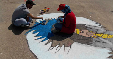 مهرجان للرسم الجرافيتى بتجارة المنصورة