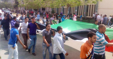 مظاهرة حاشدة فى ذكرى نكبة فلسطين بجامعة المنصورة