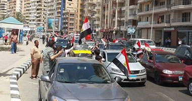 150  سيارة تتصدر مسيرة "النور" بالإسكندرية تحت شعار "فى حبّ مصـر"