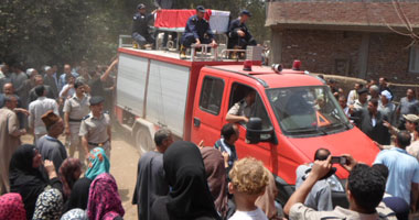 بالصور.. جنازة عسكرية مهيبة لشهيد الشرطة بالمنوفية
