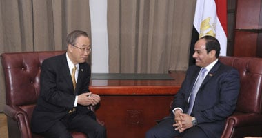 "بان كى مون" يشيد بالدور الفعال لـ"السيسى" فى تحقيق الاستقرار السياسى بمصر