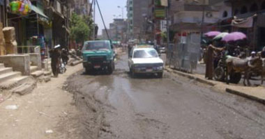 انفجار ماسورة المياه الرئيسية بشارع البورصة بطنطا